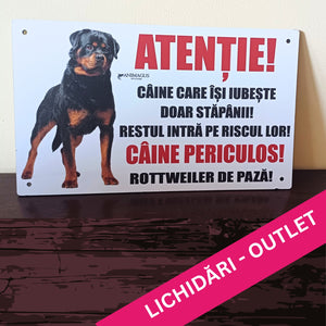 Placa Avertizare - Rottweiler - model 2