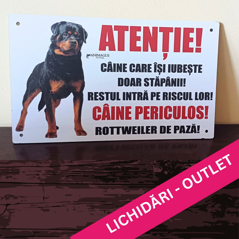 Placa Avertizare - Rottweiler - model 2