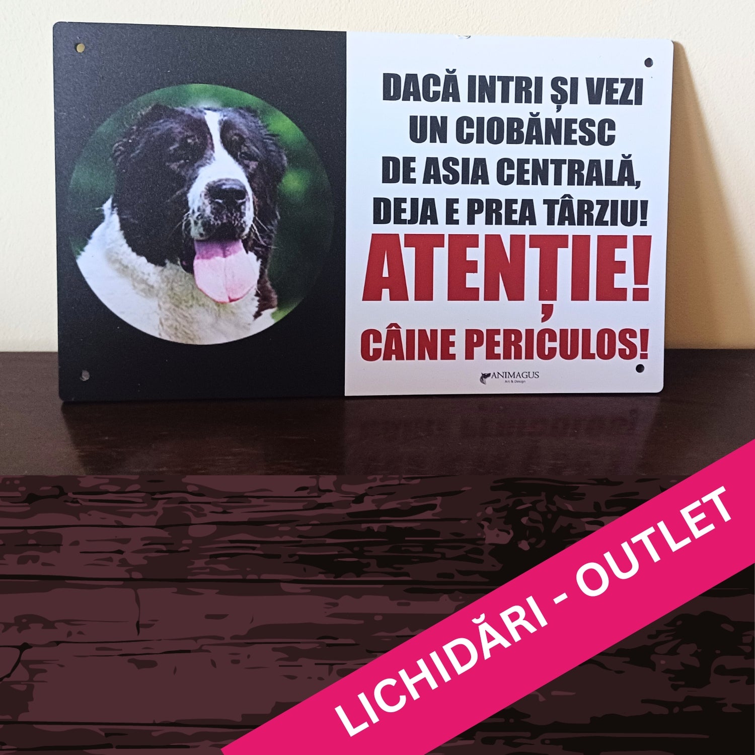Placa Avertizare - Ciobanesc de Asia Centrala - model 1