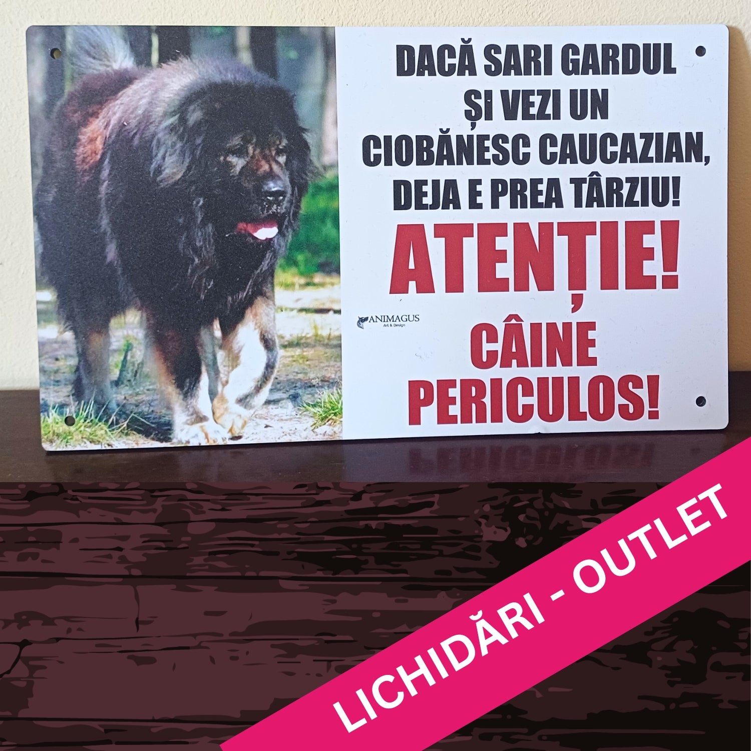 Placa Avertizare - Ciobanesc Caucazian - model 1
