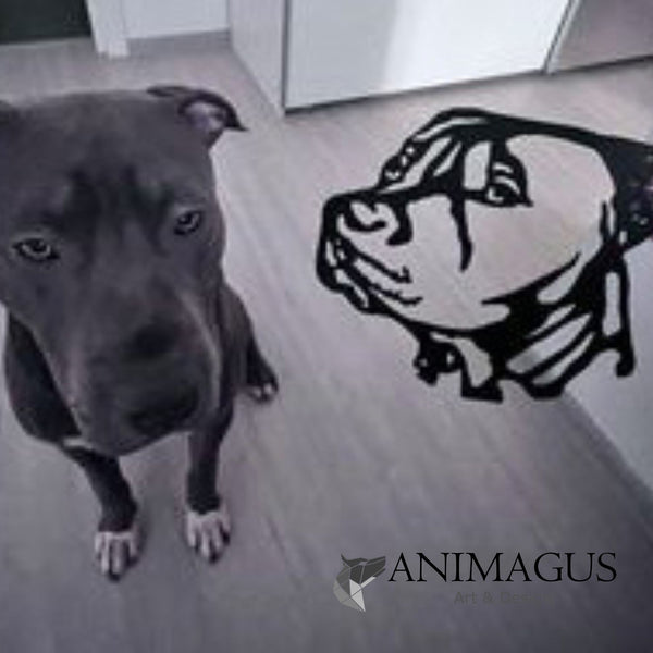 Amstaff / Pitbull - Placa Metalica Decorativa