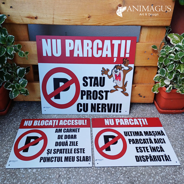 Placa Parcare Interzisa - 4 variante text