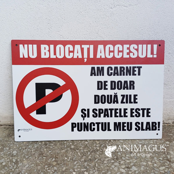 Placa Parcare Interzisa - 4 variante text