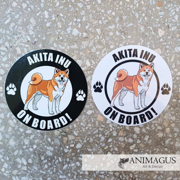 Akita Inu + American Sticker Auto