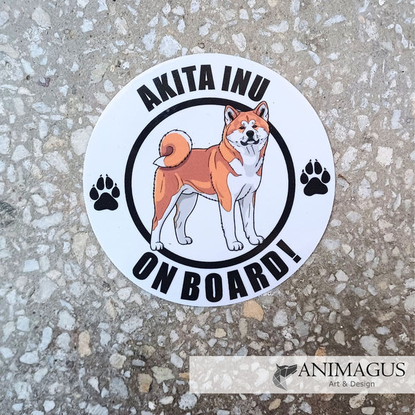 Akita Inu + American Sticker Auto