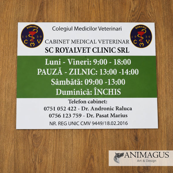 Placa pentru Cabinet Veterinar