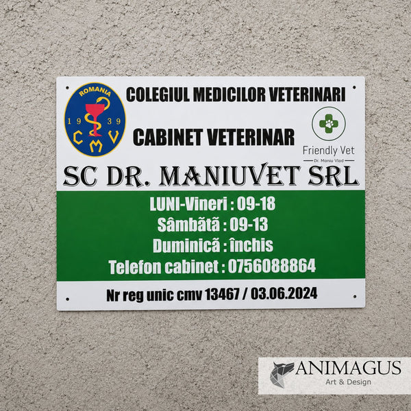 Placa pentru Cabinet Veterinar