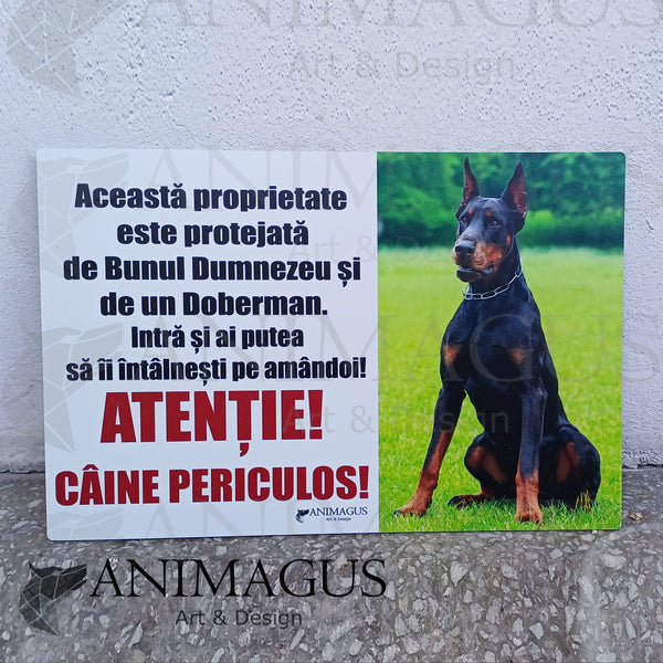 Placa Avertizare Doberman - 3 variante