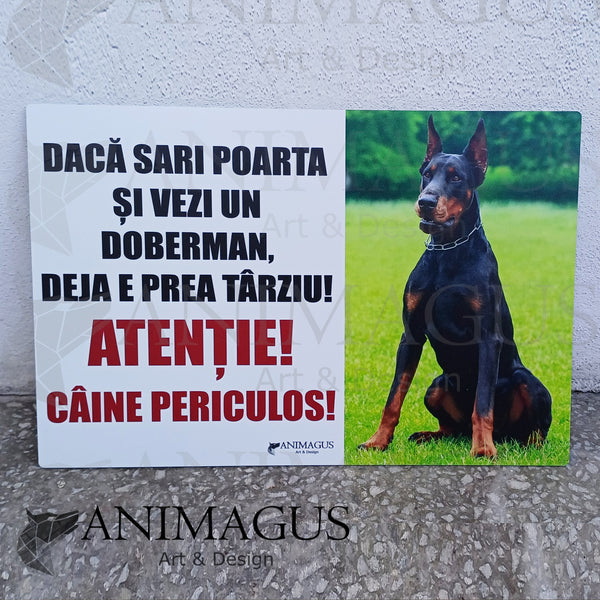 Placa Avertizare Doberman - 3 variante