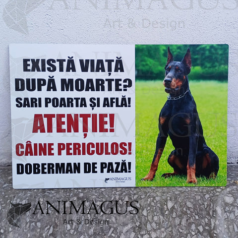 Placa Avertizare Doberman - 3 variante
