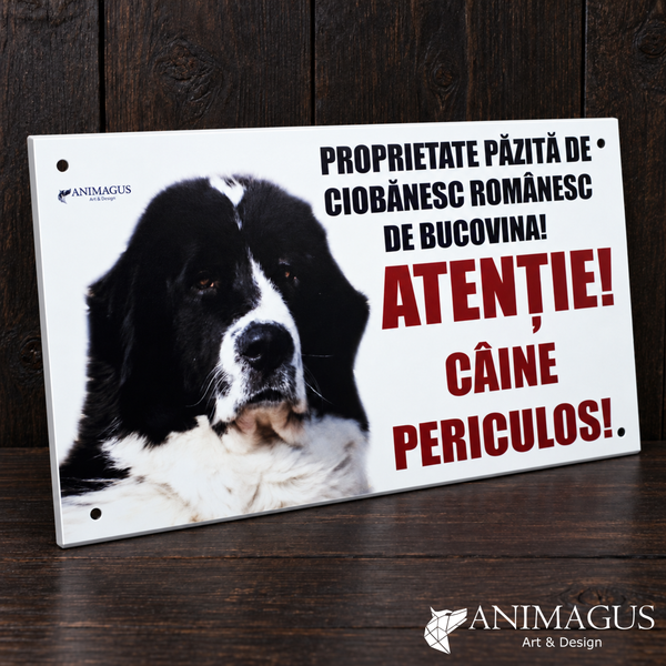 Placa Avertizare Ciobanesc Romanesc de Bucovina - 3 variante