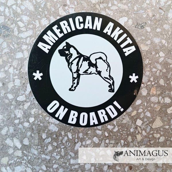 Akita Inu + American Sticker Auto