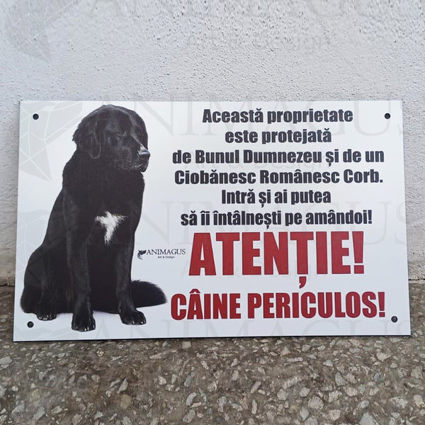 Placa Avertizare Ciobanesc Corb - 3 variante