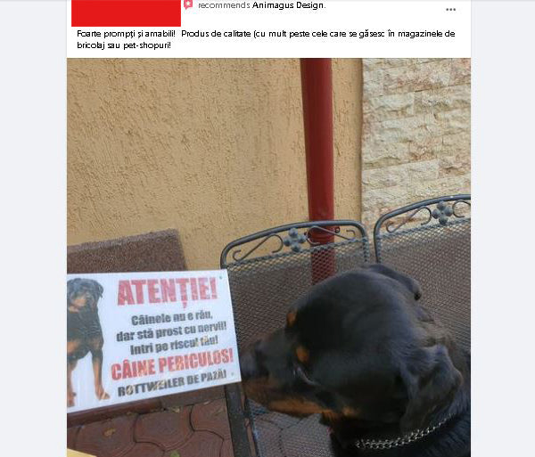 Placa Avertizare Rottweiler - Nu e rau!