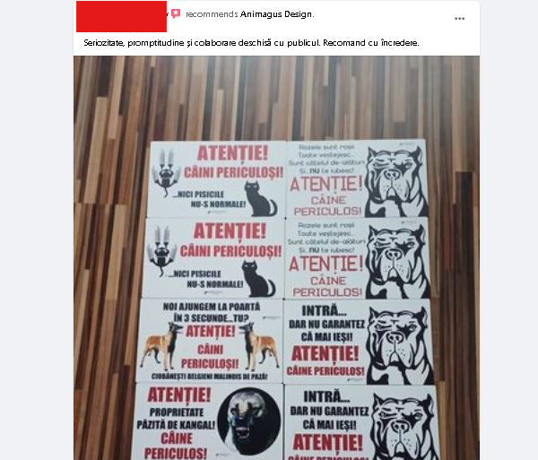 Placa Avertizare Caini Periculosi - Nici pisicile nu-s normale