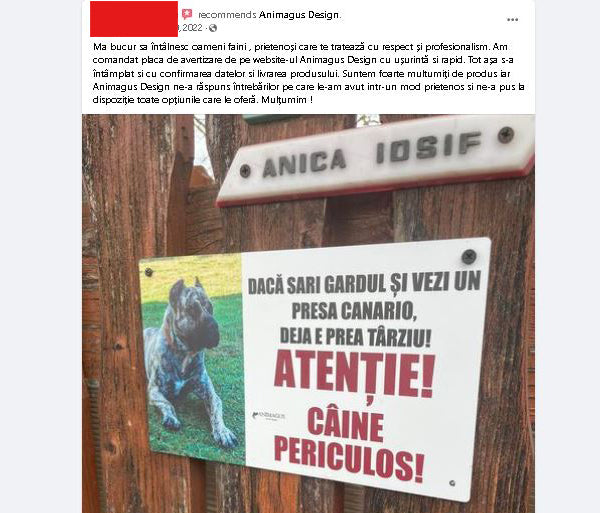 Placa Avertizare Presa Canario - Daca sari gardul!