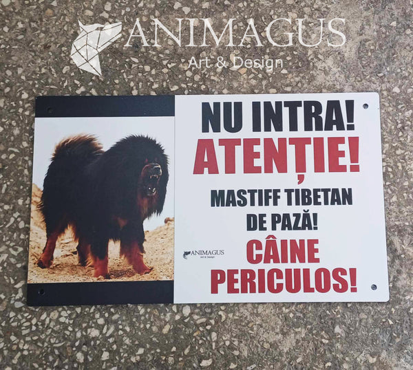 Placa Avertizare Mastiff Tibetan - 3 variante text