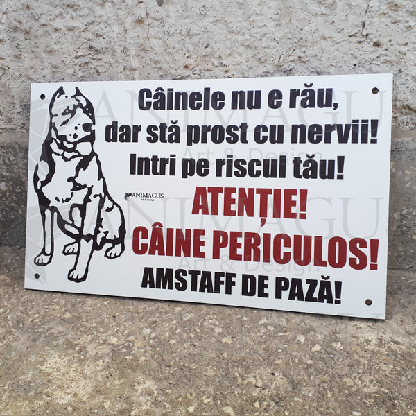 Placa Avertizare Amstaff - Nu e rau!