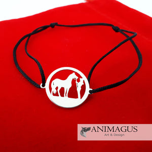 Bratara Horse & Girl - Argint 925