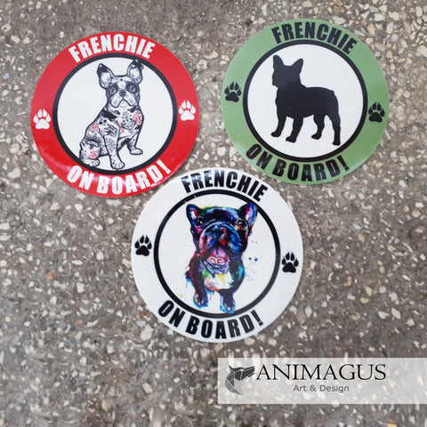 Bulldog Francez Sticker Auto - diverse modele