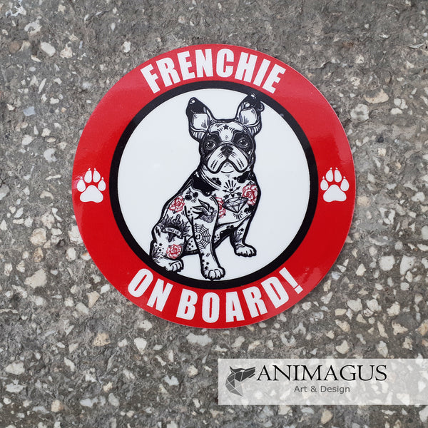 Bulldog Francez Sticker Auto - diverse modele