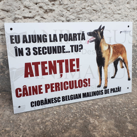 Placa Avertizare Malinois - Eu ajung