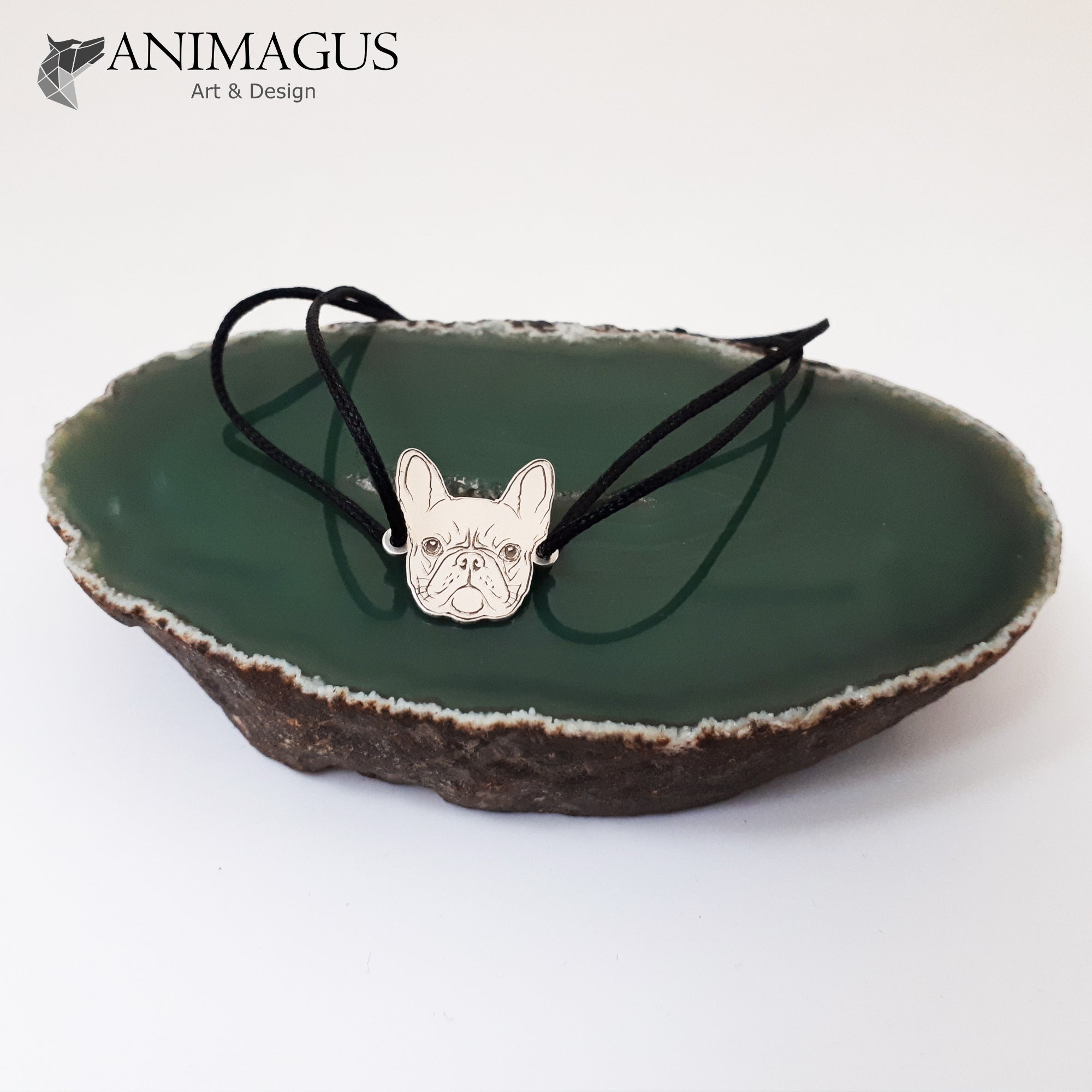 Bratara Bulldog Francez - Argint 925